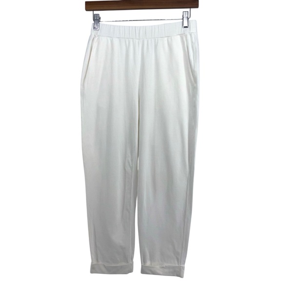 Eileen Fisher Crop Pants Organic Cotton Stretch Elastic Waist Sz:SP - Picture 1 of 11